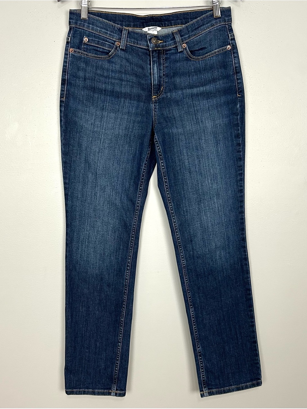 Duluth Daily Denim Slim Leg Jean Women’s Size 8 Mid Rise Dark Wash Stretch Denim